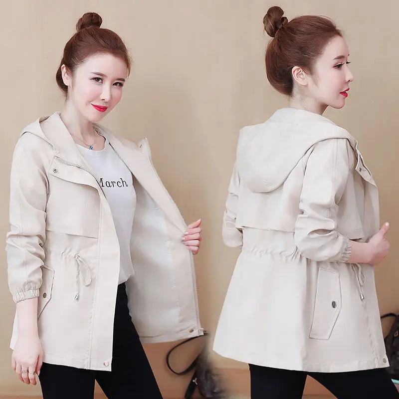 Manteau Femme Hiver New Spring Autumn Trench Coat Women Hooded Slim Ladie's Windbreaker Tops Big Size Jackets Gabardina Mujer