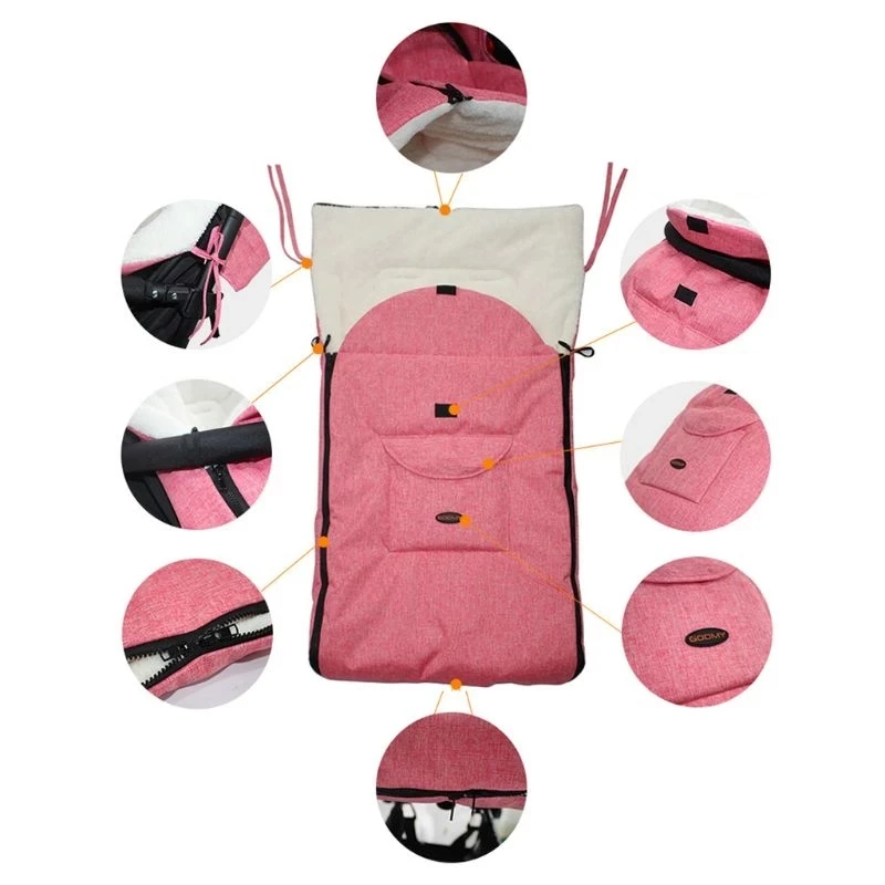 Bebê saco de dormir carrinho de criança sleepsacks infantil cadeira de rodas envelopes footmuff windshield inverno para fora à prova vento velo quente macio