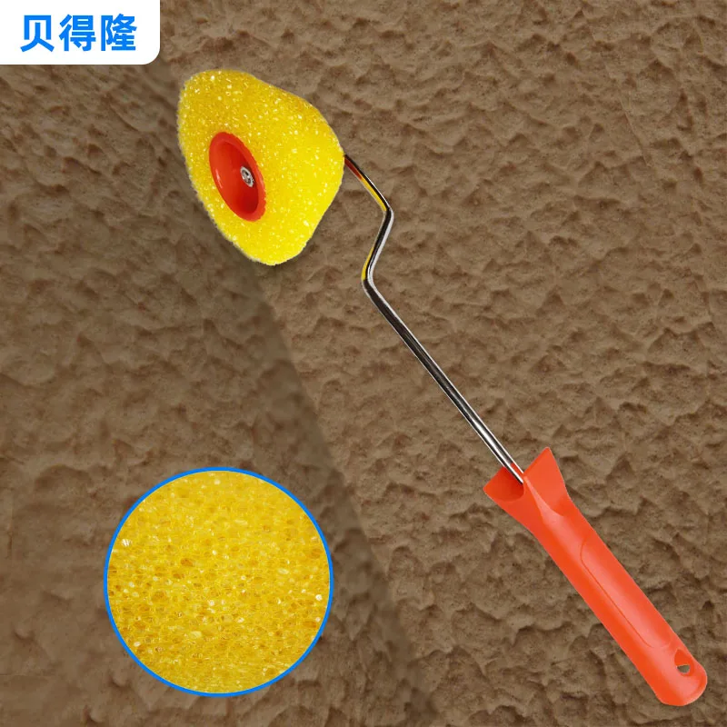 

3inch Orange Texture Corner Roller Brush for Wall Decorative Foam Paint Roller Design Sponge Roller Art Lacquer Tools Handle