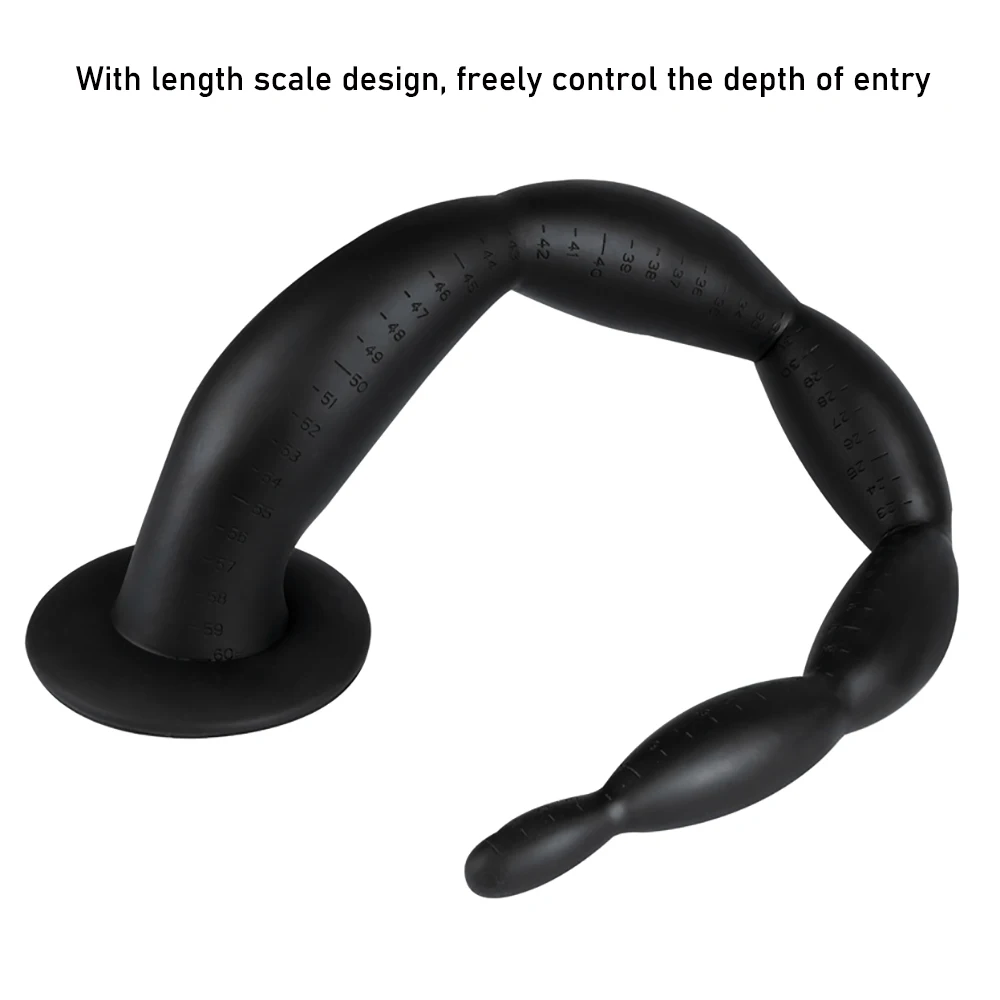 Super Long Liquid Silicone Anal Plug Dildos Stimulate Anus and Vagina Anal Sex Toys for Women and Men Soft Beaded Anal Dilator