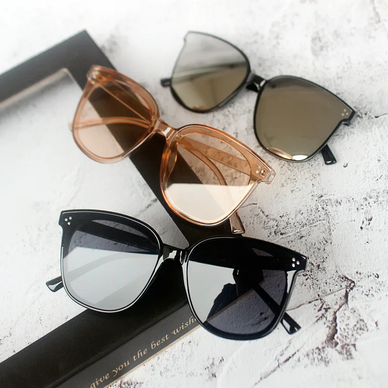 نظارات شمسية للجنسين موضة جديدة مربعة مرآة نظارات شمسية كورية للنساء