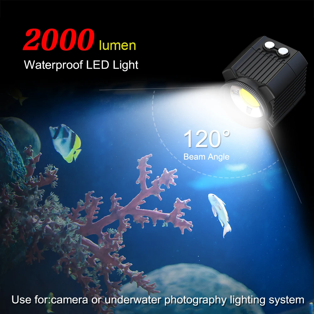 Seafrogs Bright 60M Waterproof Underwater LED HighPower Light For Gopro Canon SLR Cameras Fill Lamp Diving Video Lights Mount