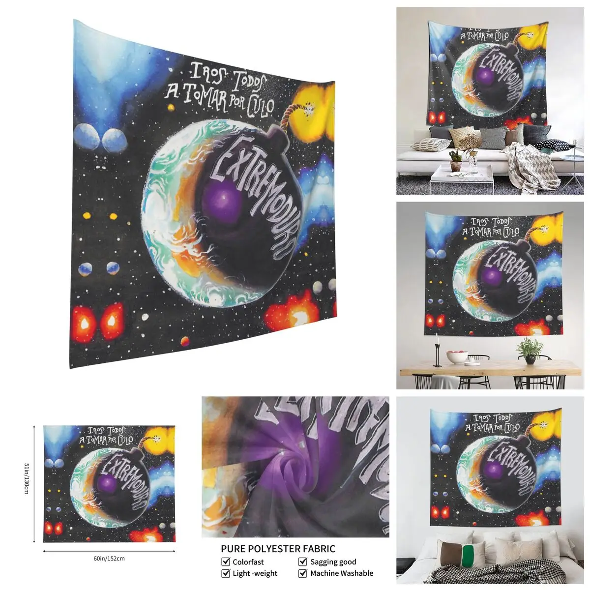 

Extremoduro 2 Tapestry Creative Tapestries Print R251 decorative paintings