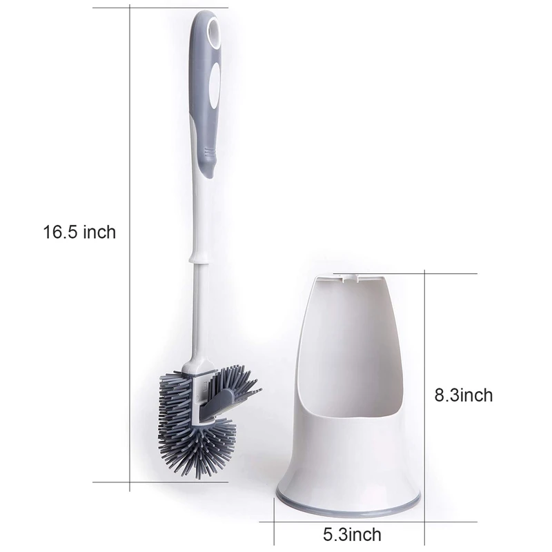 Promotion! Toilet Brush And Holder,Toilet Bowl Cleaning Brush Set,Under Rim Lip Brush And Storage Caddy For Bathroom