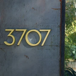 1pc 152mm Floating House Number Outdoor 6 inch Golden Aluminum Alloy Apartment Door Number Mailbox Address Sign #0-9 With Screws