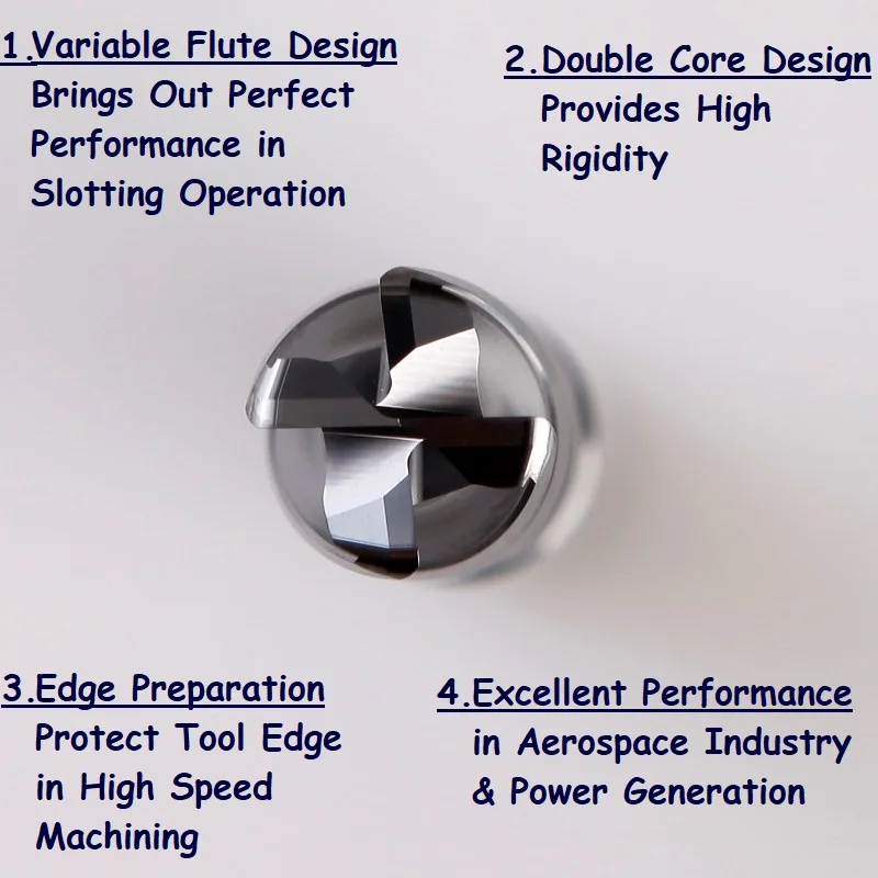 Aerospace Industry and Power Generation Industry Use High Rigidity High Speed Machining Carbide Milling Cutter