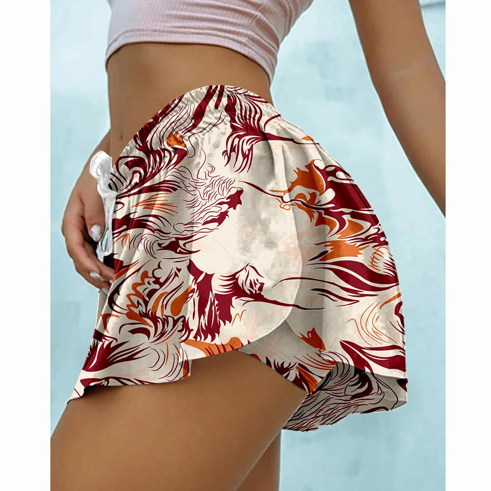 Summer New Sports Skirt Running Shorts Gym Loose Breathable Dance Cheerleader Yoga Shorts Women 2 In 1 Marathon Quick Dry Shorts