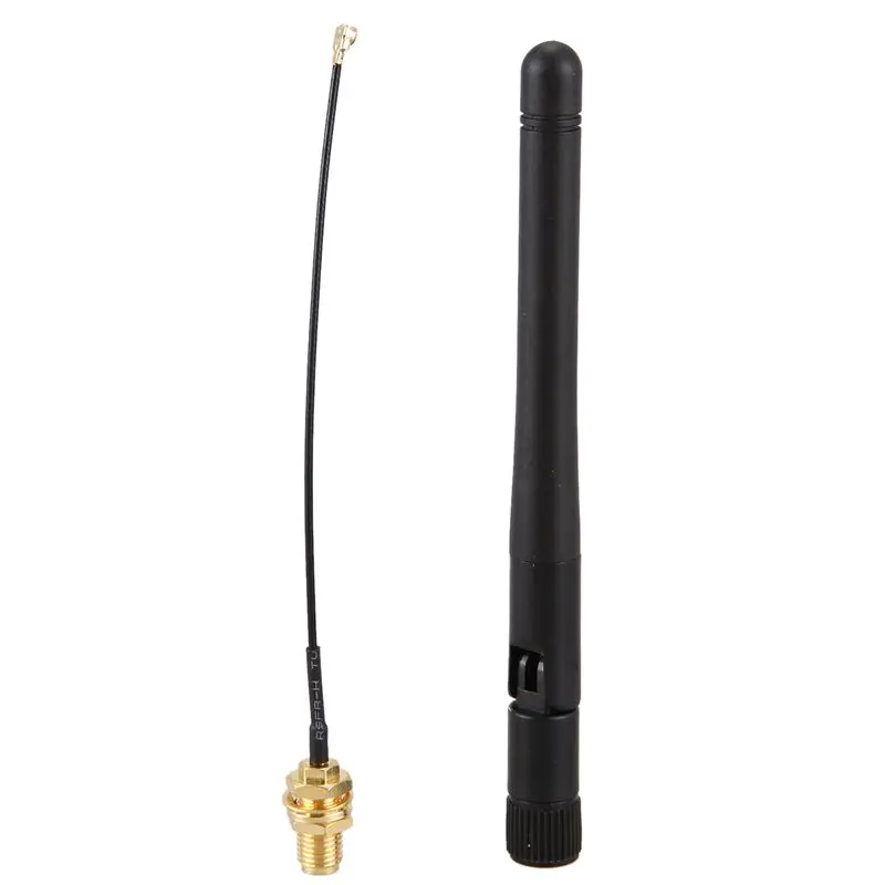 43hz Antenna 3Dbi GSM RP-SMA Plug Rubber Waterproof Lorawan Antenna + IPX to SMA Small Cable Extension