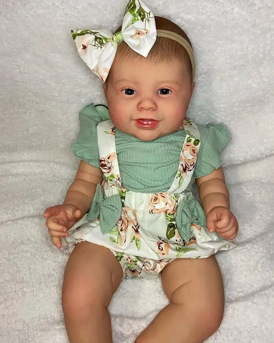 

3D Paint Skin With Vein Soft Silicone Reborn Baby Doll Toy For Girl Big Size 60 CM Fat Cloth Body Princess Toddler Handmade Bebe