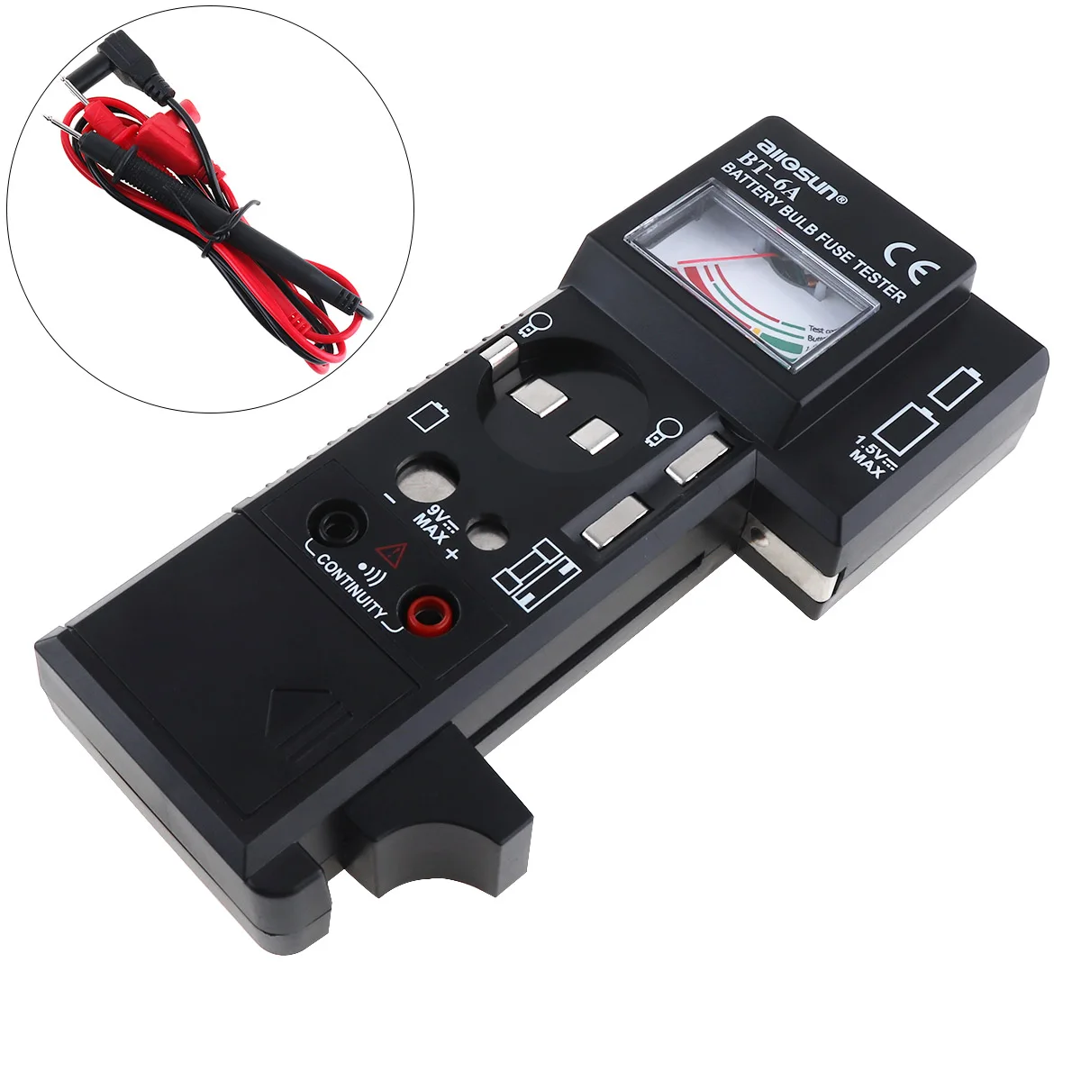 BT6A 3 in 1 Portable Digital  High Precision Battery Bulb Fuse Tester with One Pair Test Pen for Battery Light Bulb Fuse