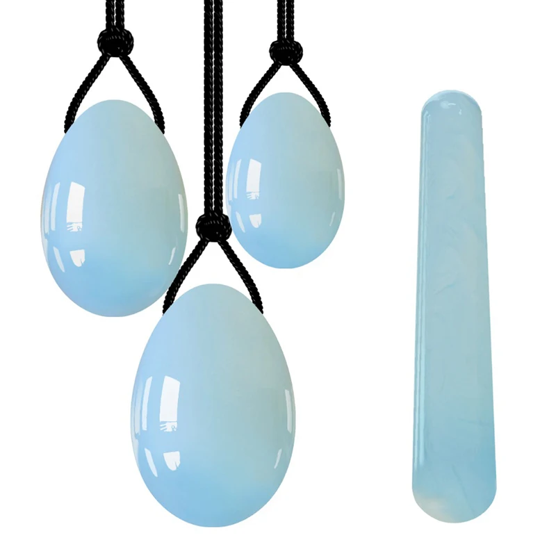 Opalite Yoni Egg Jade Vaginal Ball Set Natural Stone Egg Yoni Massage Wand Woman Kegel Exerciser Vaginal Muscle Tighten Exercise