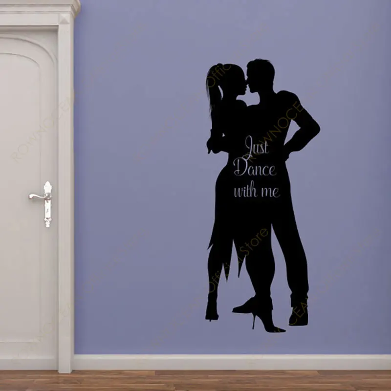 

Dance with Me Quotes Wall Sticker Dancer Decals Vinyl Interior Art Design Dance Studio Murals Wallpaper Removable Custom 4843