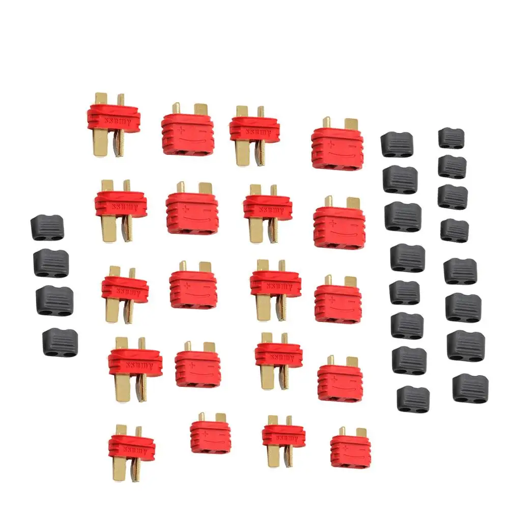 2/5/10 Pairs AMASS Upgrated Sheathed T Plug Connectors Dean Style with Protection Cover for RC Battery ESC Motor Controller