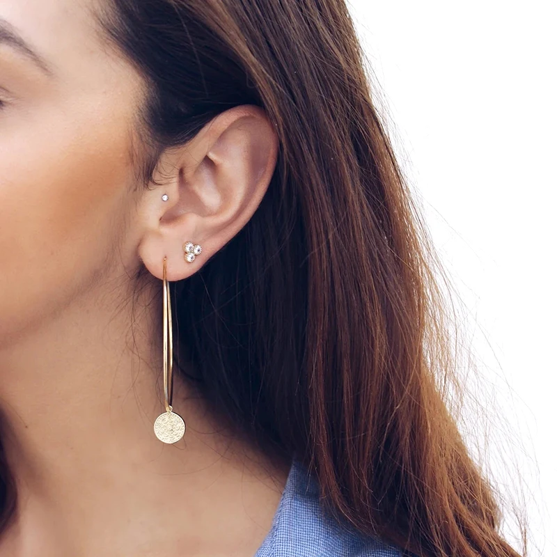 925 Sterling Silver Ear Buckle New Women Hoop Earrings Big Circle 57mm High Quality Jewelry For Fashion Ladies Birthday Gifts