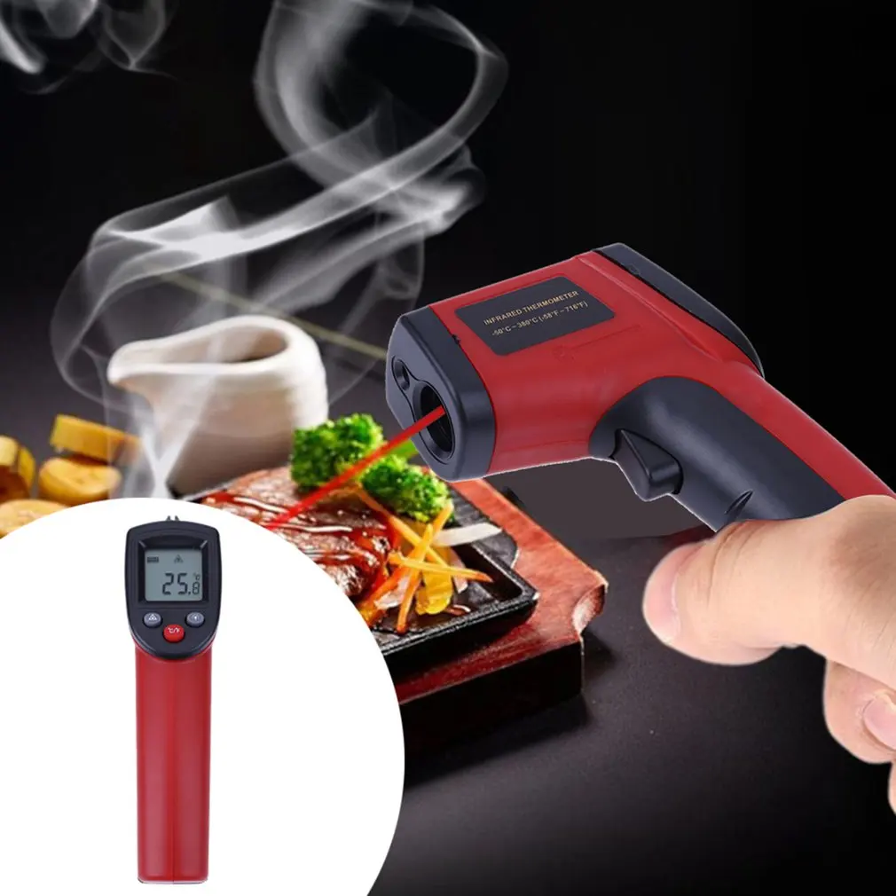 -50~380 Degree Handheld Pyrometer Digital Infrared Thermometer Non-Contact Laser LCD Display IR Temperature Gun Instruments