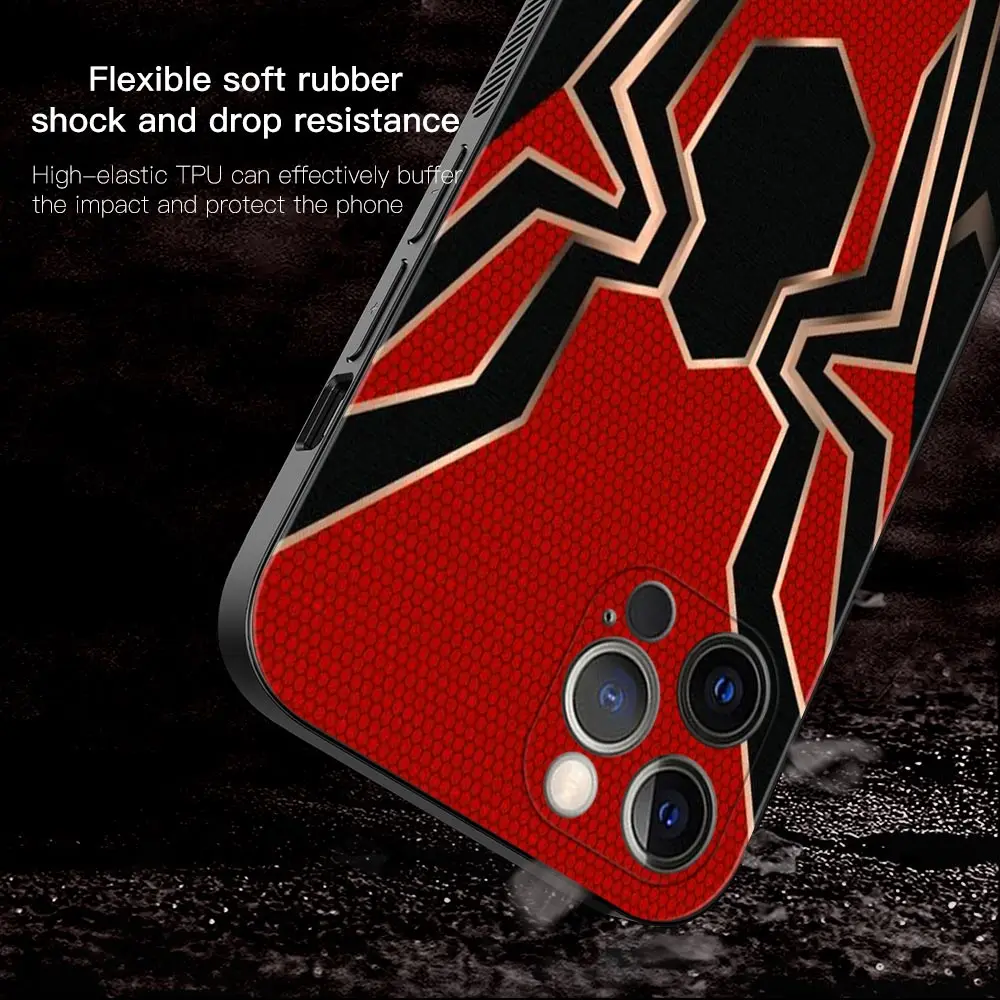 Marvel Spiderman Heros Logo Silicone Case For Apple iPhone 14 13 12 11 Pro Max XS Max XR X 7 8 Plus 13 12 Mini 6S Shell