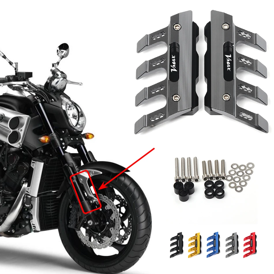 

With Logo For YAMAHA VMAX V-MAX Motorcycle Mudguard Front Fork Protector Guard Block Front Fender Anti-fall Slider Accessories