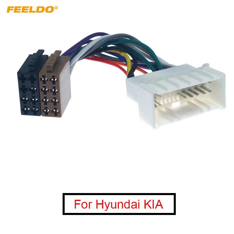 

FEELDO 8Pcs Car CD Radio Wiring Harness Original Head Units Cable For Hyundai KIA to ISO Stereo Conversion Plug Wire Adapter