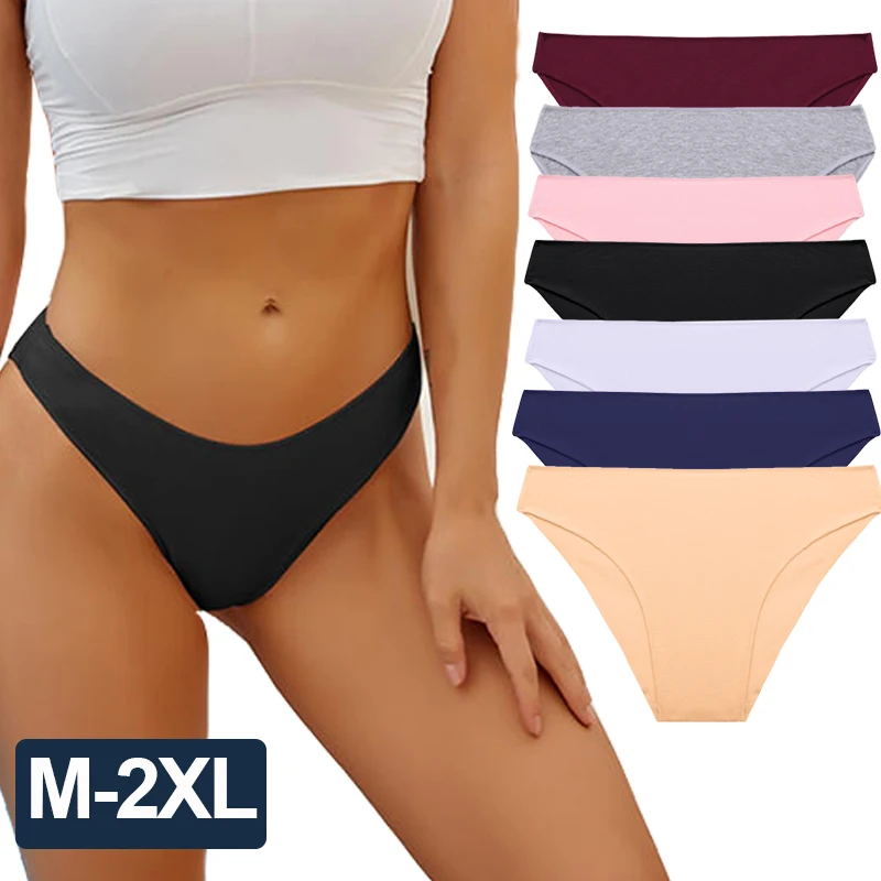 FINETOO M-2XL Women Cotton Soft Panties Midi Waist Pantys Lingerie Femme Panty Briefs Woman Underpants Sexy Underwear for Girls