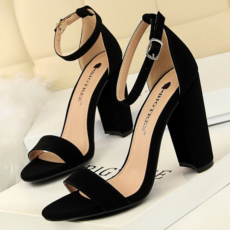 2024 Sexy High Heels New Women Pumps Comfort Women Shoes Block Heels Ladies Shoes Buckle Women Heels Female Shoes Women Sandals