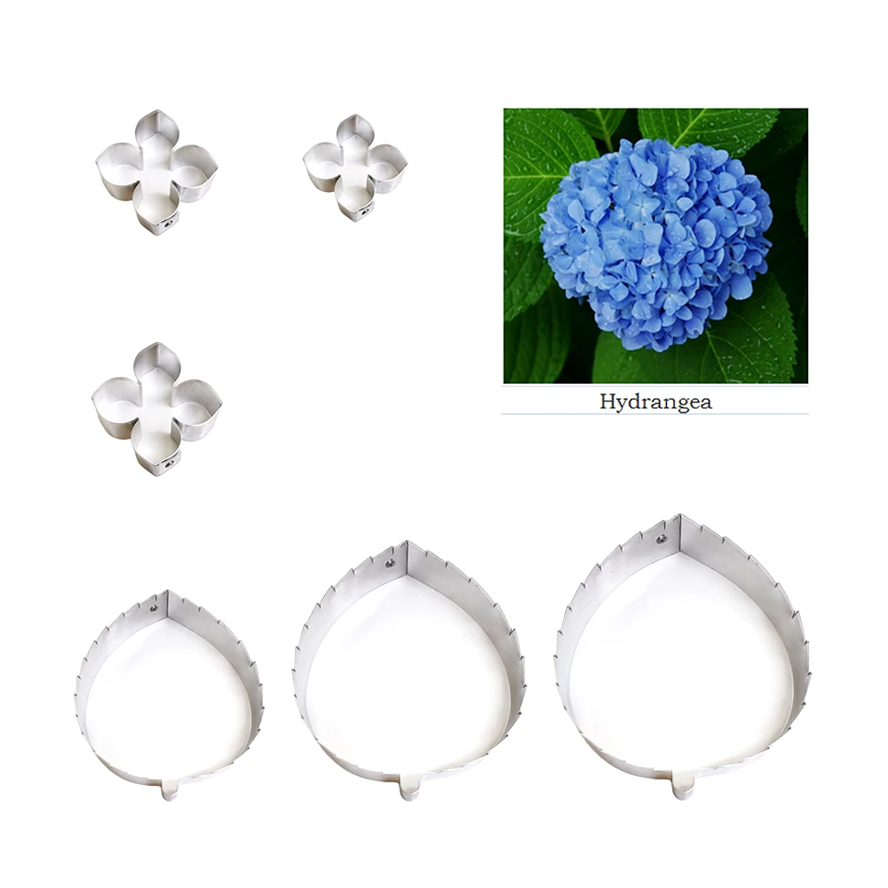 Hydrangea fondant sugar flower cutters baking cake decorations Polymer Clay Cold Porcelain gumpaste tools