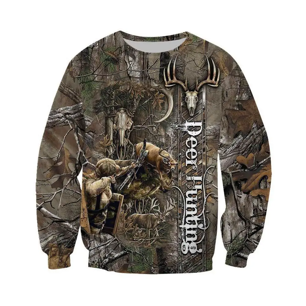 Bowhunting Deer Camo 3D All Over Printed Mens Hoodie Harajuku Fashion Sweatshirt Unisex Casual Pullover sudadera hombre KJ028