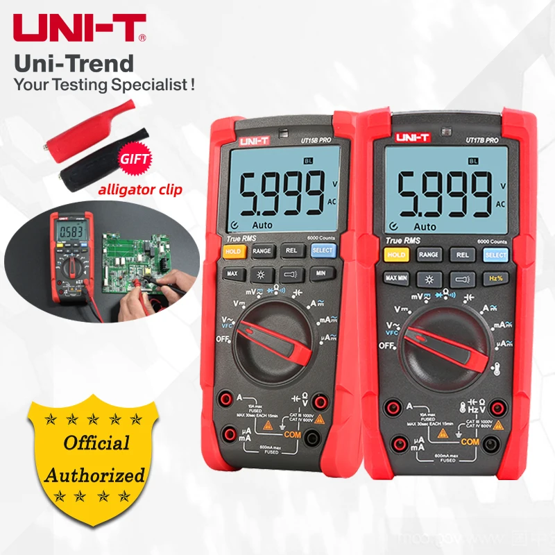 

UNI-T UT15B PRO/UT17B PRO True RMS digital multimeter; high precision intelligent automatic range electrician universal meter