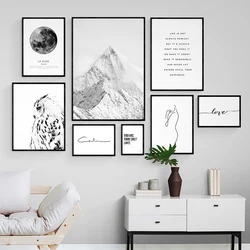 Nordic Minimalist Black and White Abstract Wall Art Canvas Painting Posters and Prints Pictures for Interior Home Design Modern