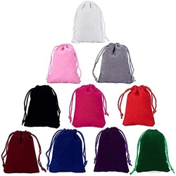 10 pçs veludo drawstrings jóias saco doces presente sacos favores sacos de armazenamento malotes para festa de natal casamento pode personalizado