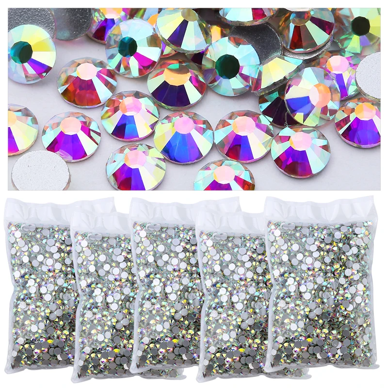 QIAO Bulk Pack Glitter Non Hotfix Crystal Glass Rhinestones for Crafts Face Art Sewing & Fabric Garment Nail ArtDecorations