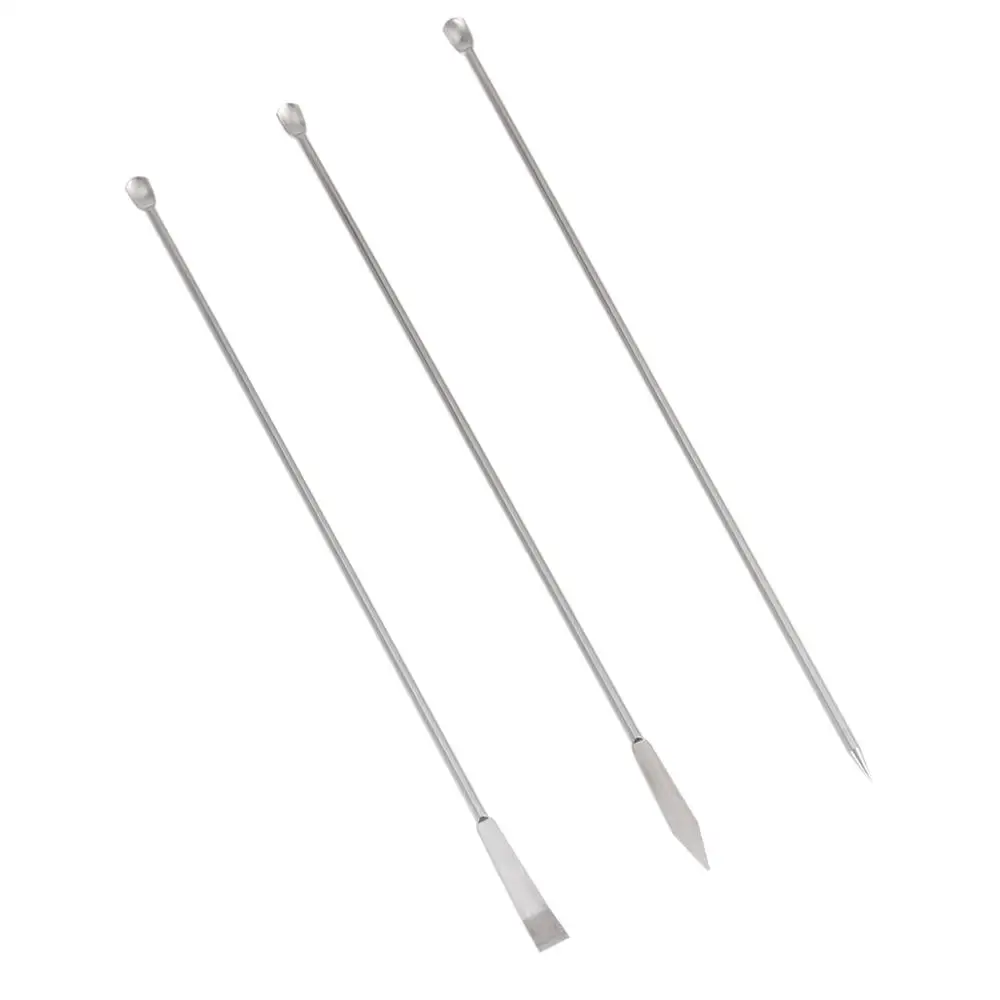 Stainless Steel Reagent Spoon Micro Laboratory Sampling Premium Experiment Sampling Spoon Medicine Spoon Reagent Spoon 3PCS