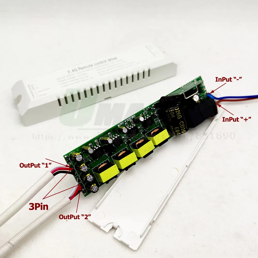 Imagem -02 - Transformador de Iluminação Led 2040w 4060w 230ma 2.4g com Controle Remoto Três Cores Mutável Escurecimento 0100 Lâmpada de Teto Faça Você Mesmo Acessórios