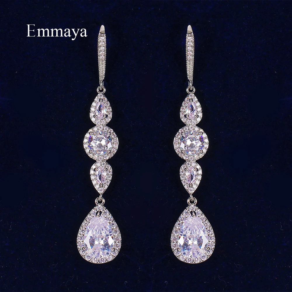 

Женские длинные серьги Emmaya, три цвета, с кубическим цирконием