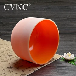 CVNC 12 Inch Third Eye Crown Root Navel Solar Heart Throat Chakra Quartz Crystal Singing Bowl for sound healing