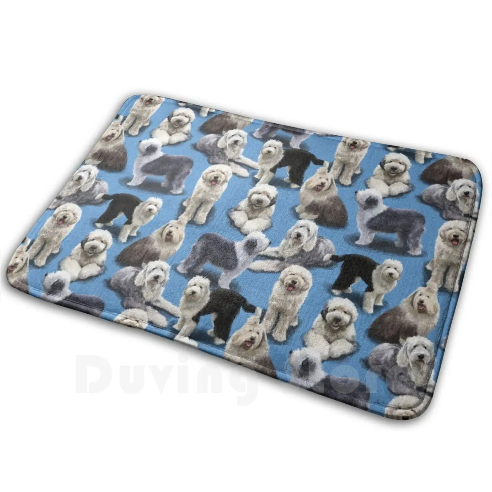 The Old English Sheepdog Soft Non-Slip Mat Rug Carpet Cushion Old English Sheepdog Sheep Dog Oes Collie Bearded Collies