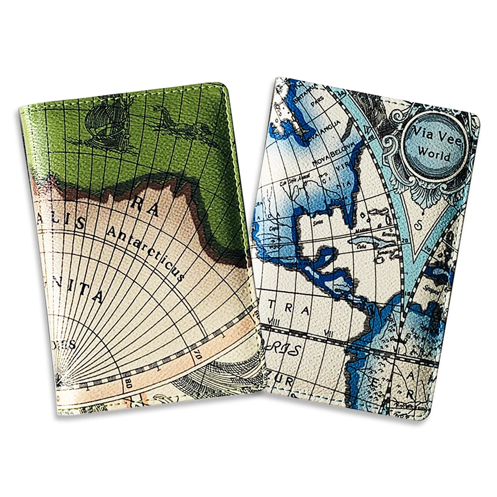 

Creative Vintage World Map Passport Holder Cover Men Women PU Leather Bank Card Wallet ID Address Holder Travel Passport Covers