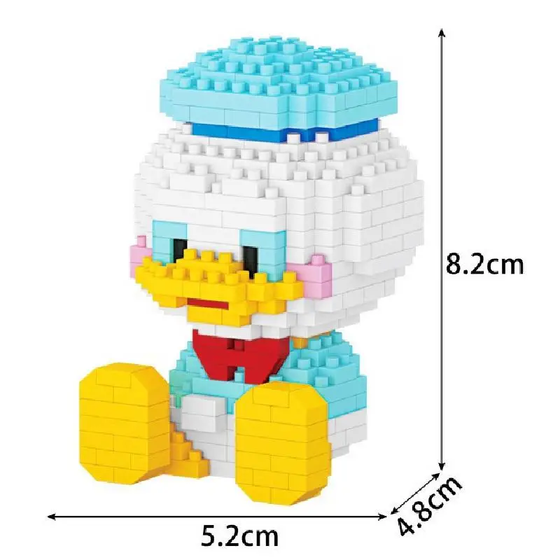 Disney Building klocki kaczor Donald Daisy rodzina Cartoon DIY Model 3D figurka edukacja antystresowy dzieci dzieci prezent