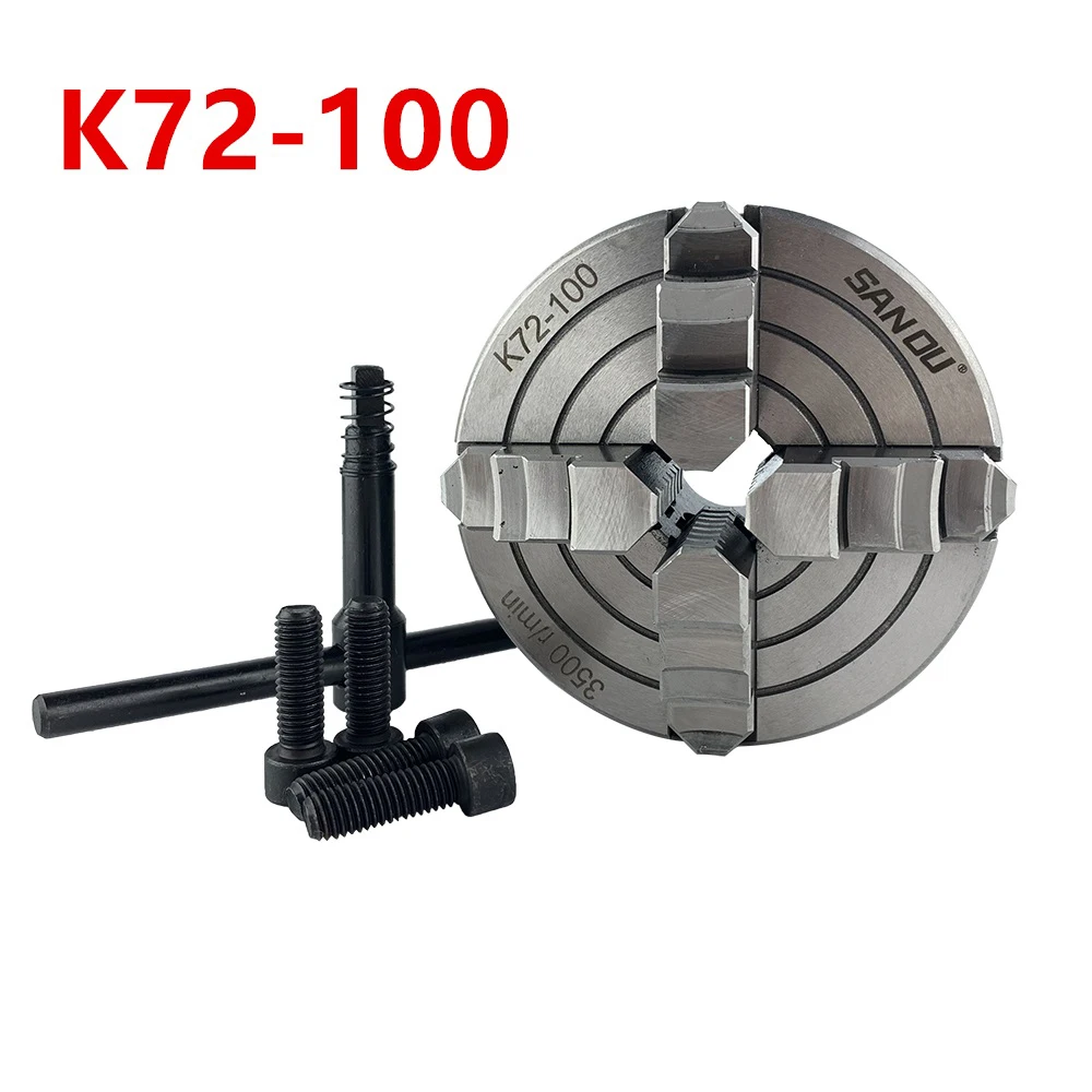 

SAN OU Four Jaw Lathe Chuck 4'' K72-100 Manual Type Independent Chuck Lathe 100mm For Lathe