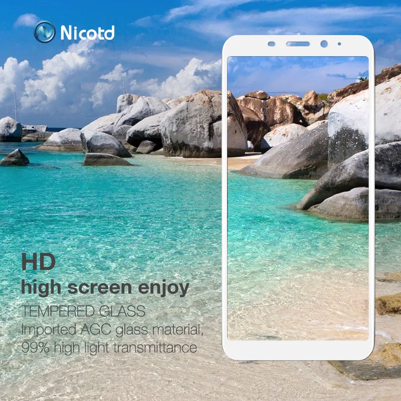 Nicotd-전체 커버 강화 유리 meizu M6s M6 Note 8 9 화면 보호기, MEIZU m6t v8 x8 16t 16 15 Plus 보호 필름