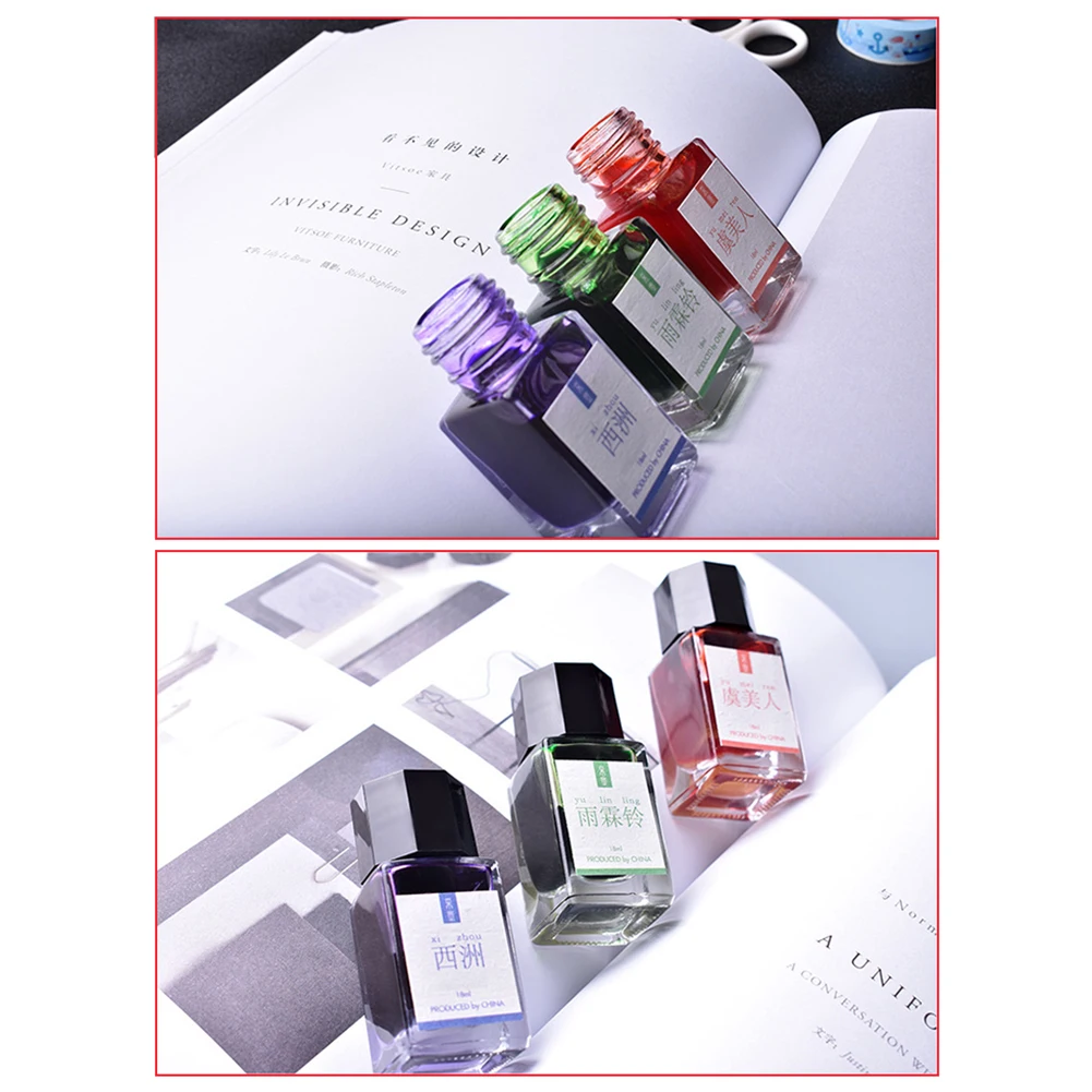 18 مللي حبر سائل ملون ناعم كوميكس قلم حبر خرطوشة إعادة التعبئة القلم الكربون مكتب طلاب المدارس لوازم مكتبية