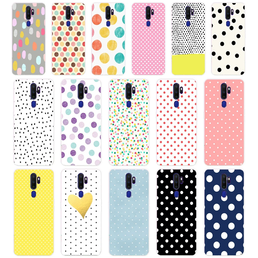 268FG Polka Dots gift Soft Silicone Tpu Cover phone Case for OPPO A5S A7 AX7 A5 A9 2020 Reslme C3