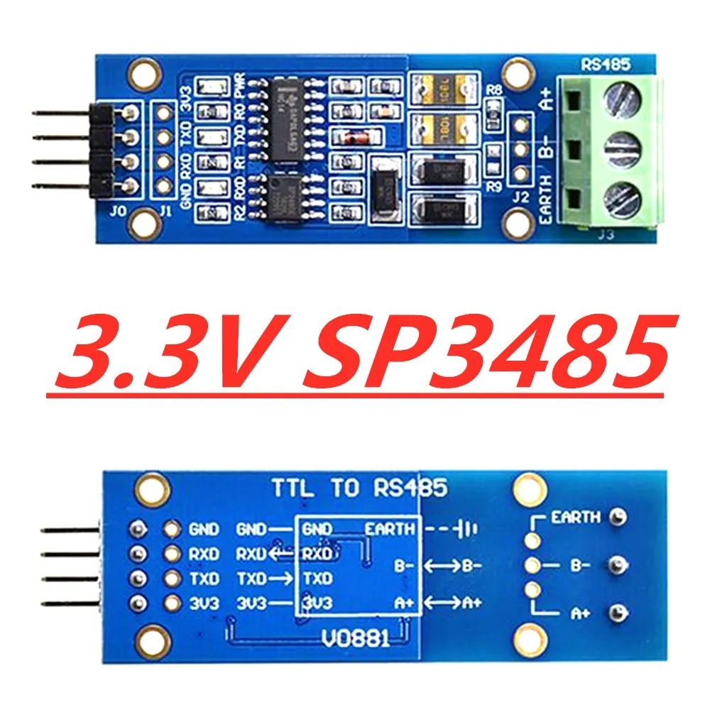 الغمر الذهب مجلس 5 فولت SP485 3.3 فولت SP3485 SP485 TTL إلى RS485 وحدة مستوى التحويل المتبادل الأجهزة التحكم التلقائي في التدفق