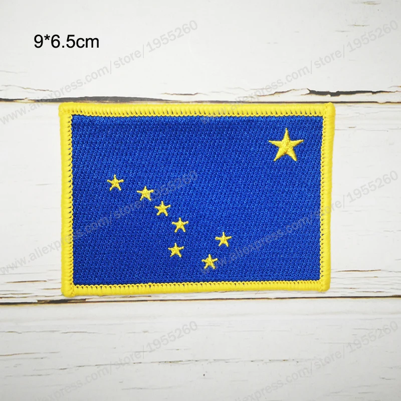 Full Embroidery Patches Badge USA the United States of America Flag Alabama Alaska Arizona Florida Hawaii  Idaho Iowa Maryland