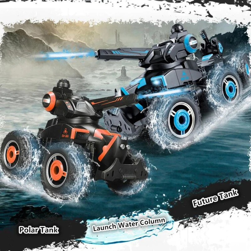 Remote Control Six-Wheeled Armored Combat Vehicle 1:12 20Mins RC Water Spray Tank Off-Road Sports Rechargeable Children's Toys