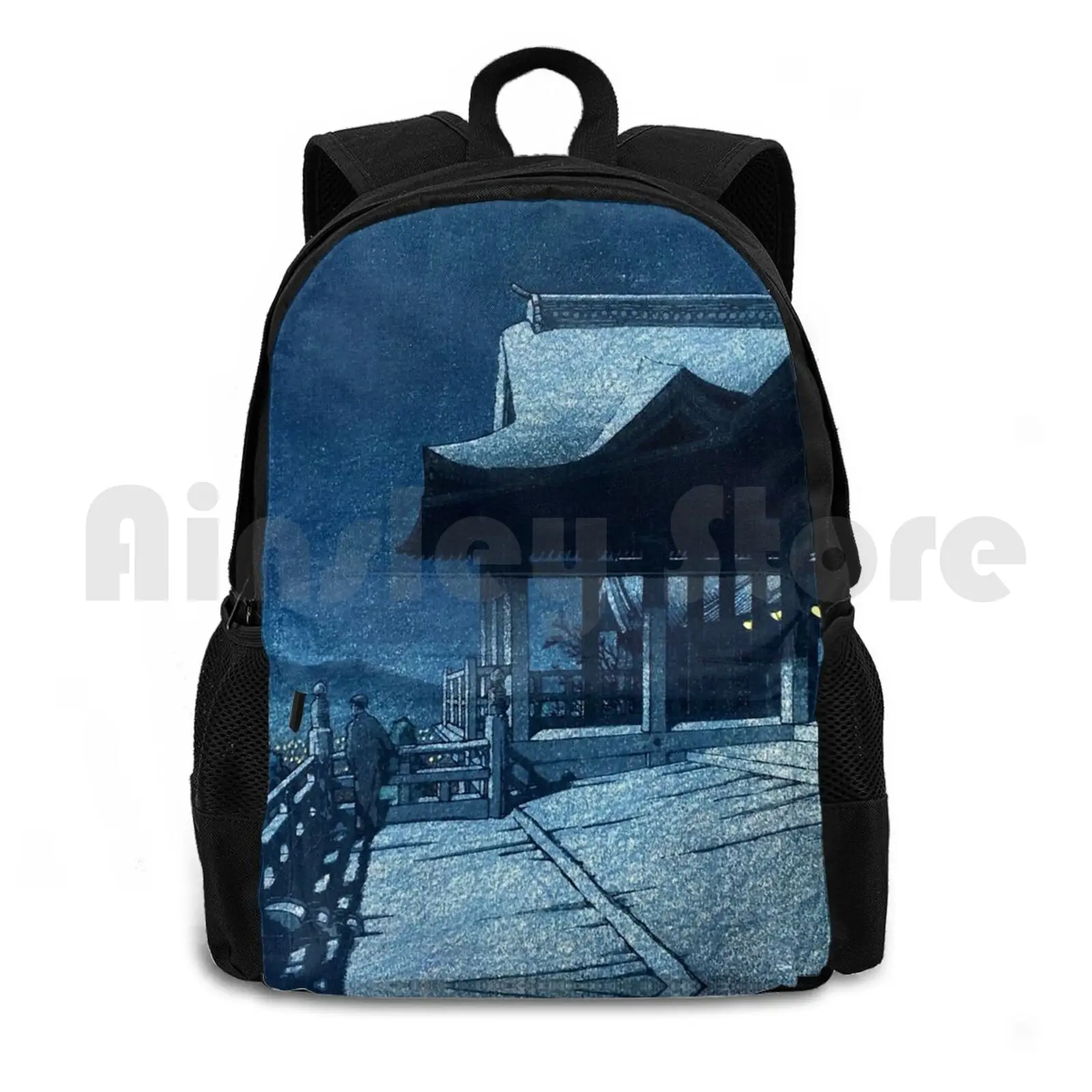 Kiyomizu Dera Temple In Kyoto By Kawase Hasui Outdoor Hiking Backpack Riding Climbing Sports Bag Japan Japanese Nihon Hokusai