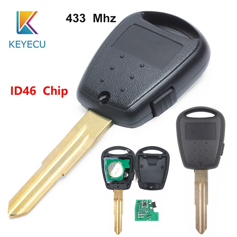 

KEYECU 1 Button 433MHz ID46 Chip Replacement Remote Key Uncut HYN12 Blade Fob for Kia Rio Picanto Soul Venga Ceed No Light