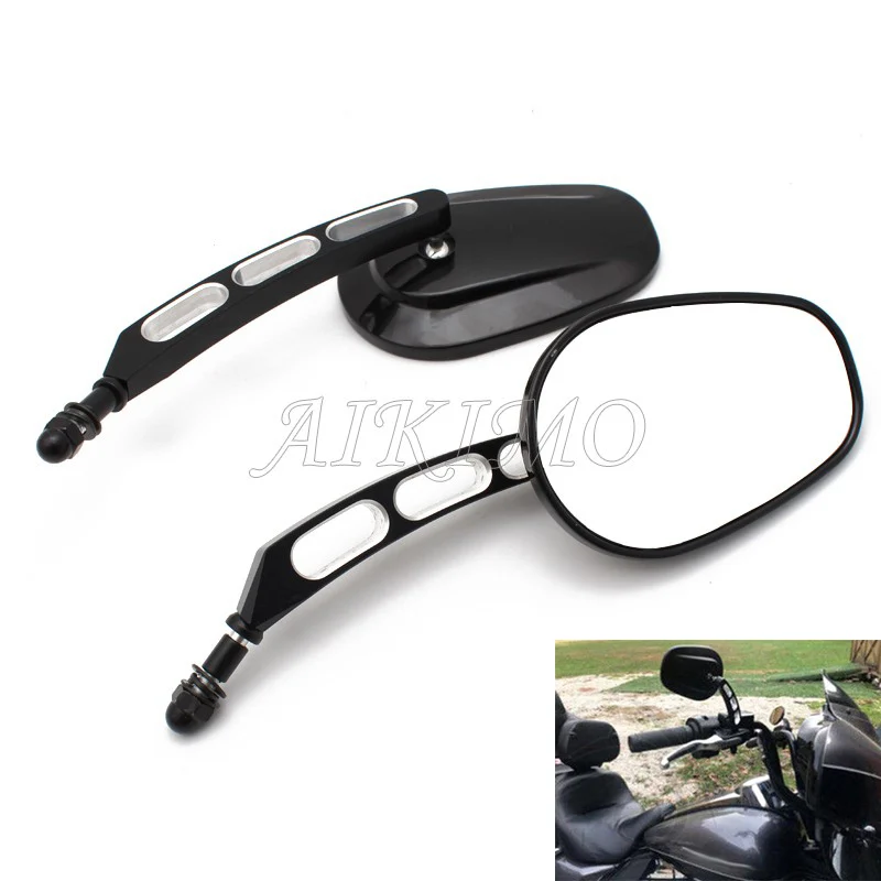 

Motorcycle Universal Rear View Side Mirrors For Harley Road King Touring XL883 Sportster 1200 XL1200C Fatboy Dyna Softail 8MM