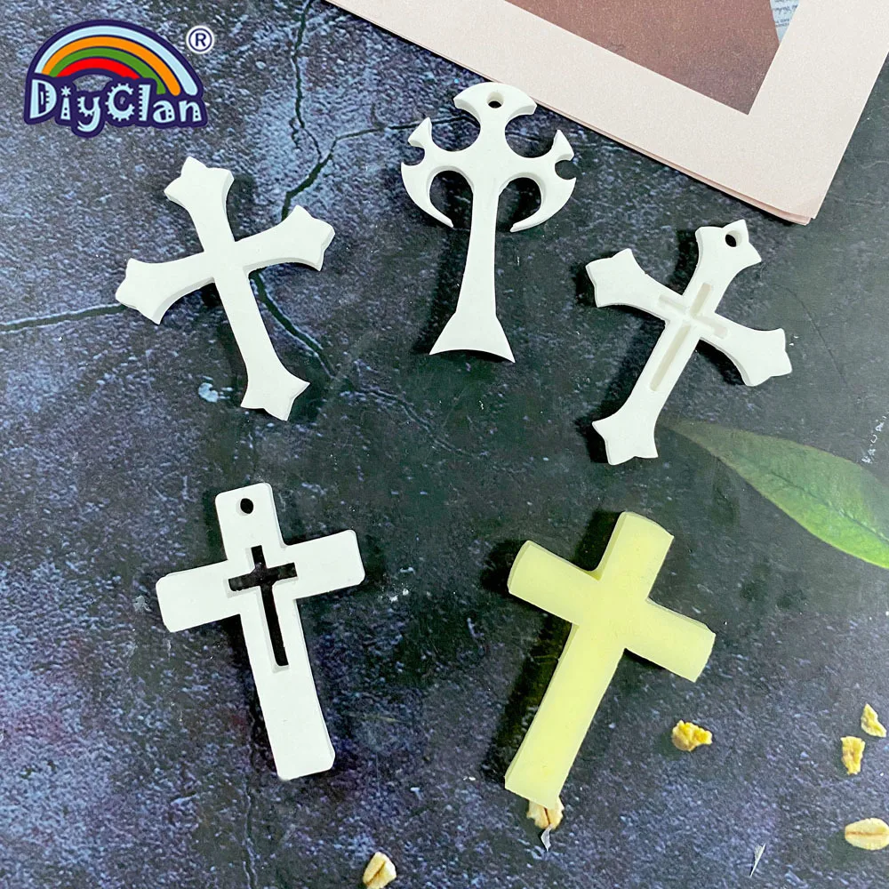 Cross Decorative Craft Silicone Mold Epoxy Resin Jewelry Necklace Making DIY Scrapbooking Cake Decorating Tools Chocolate Moulds