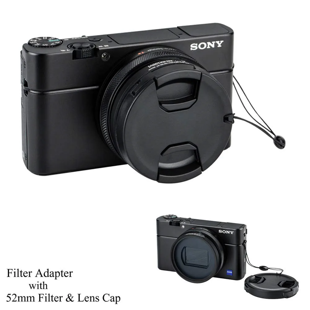 Variable ND Filter ND2-400 Neutral Density & Adapter Ring Lens Cap