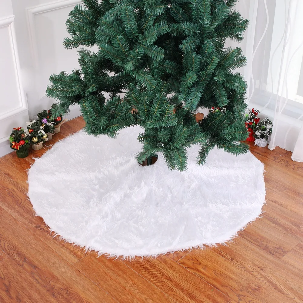 

White Plush Christmas Tree Skirt Snow Plush Tree Skirt Scene Layout Supplies Merry Christmas Decor Christmas Tool